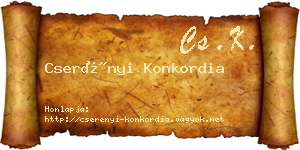 Cserényi Konkordia névjegykártya